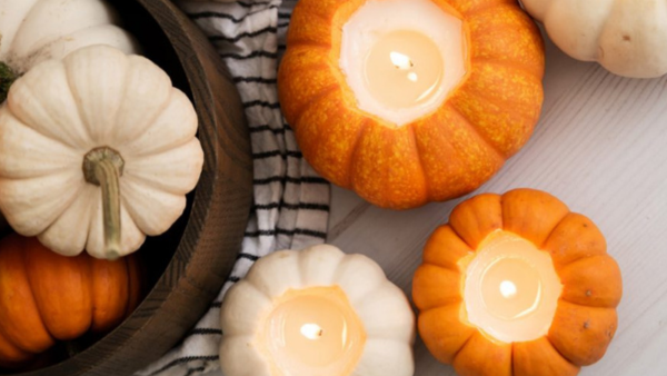 Get festive with DIY Pumpkin Candles